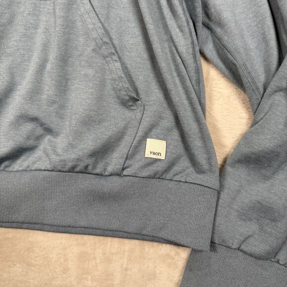Vuori Halo Modern Pullover Hoodie Women's Size L Blue Gym Performance Activewear - Picture 2 of 7